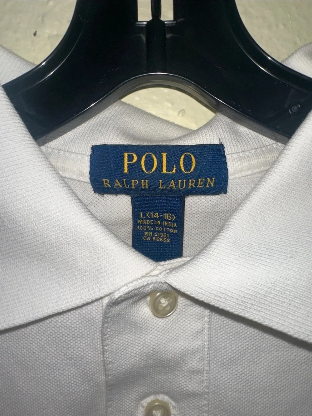 Ralph Lauren White Polo Shirt with Navy Pony